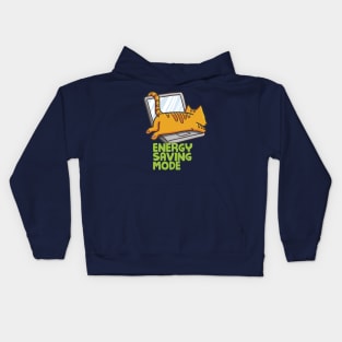 Cat in Energy Saving Mode Kids Hoodie